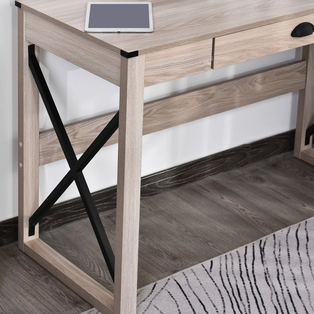 44 inch Rustic Writing Desk with Storage Drawer Y8233