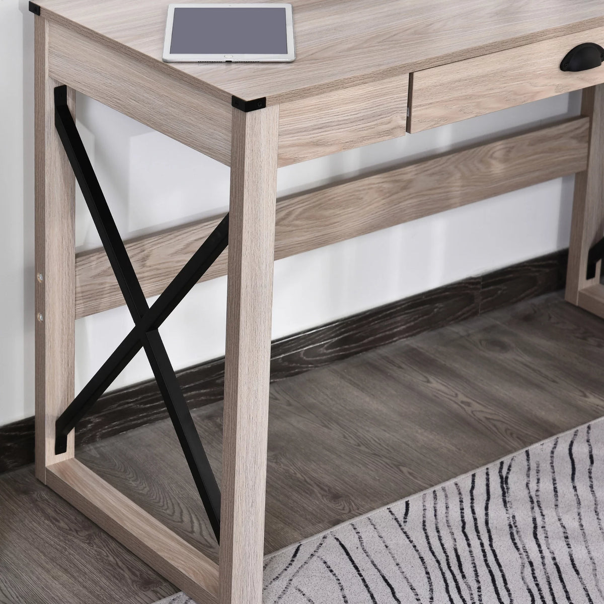 44 inch Rustic Writing Desk with Storage Drawer Y8233