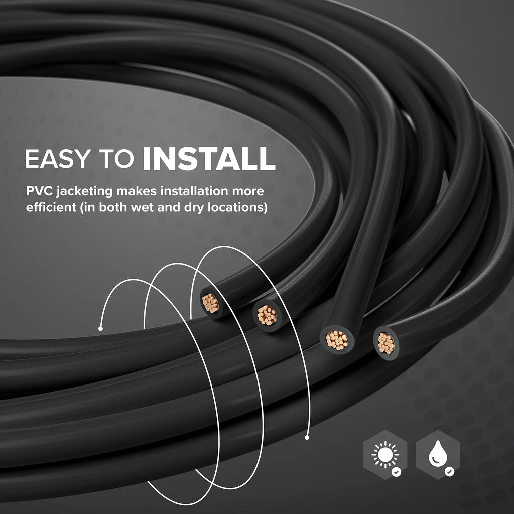 50 Feet 12 AWG Insulated Stranded Copper THHN THWN Wire Black E91302