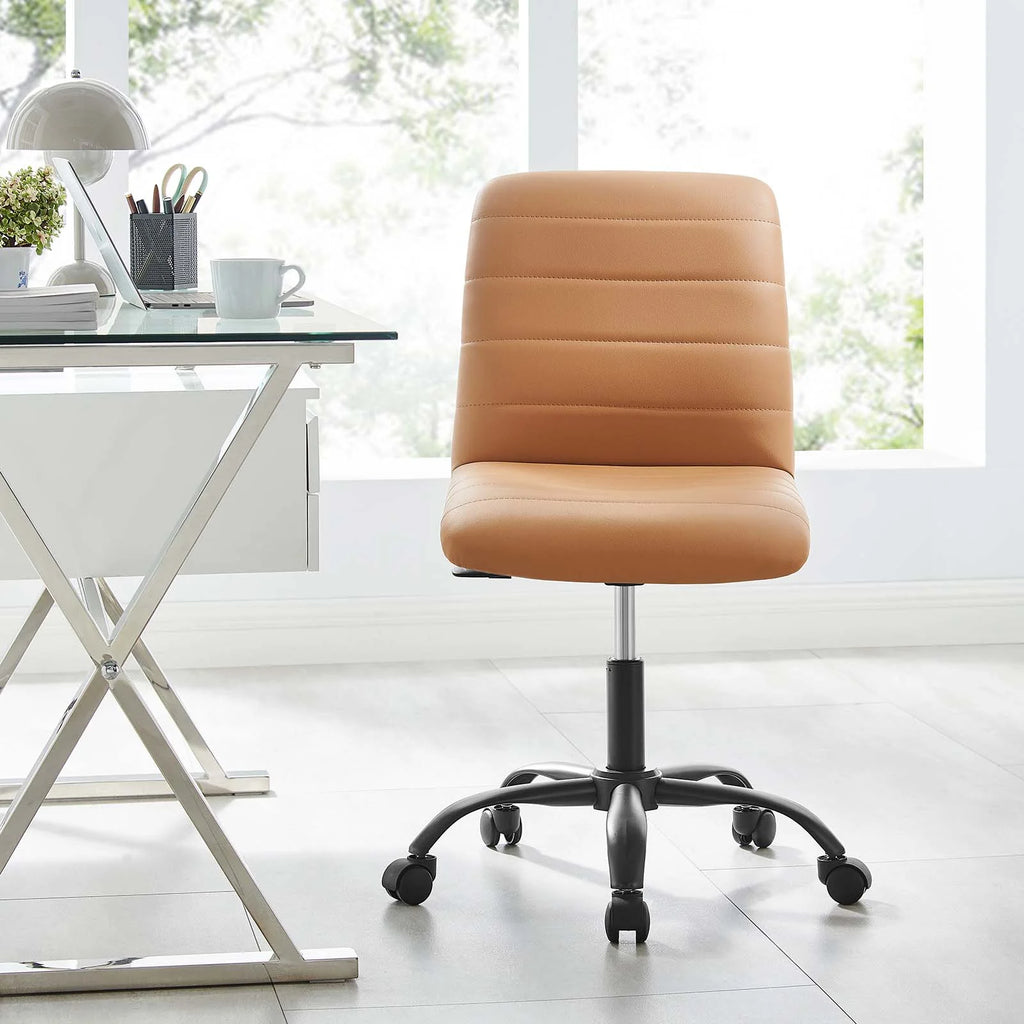 Black Tan Vegan Leather Office Chair A958962