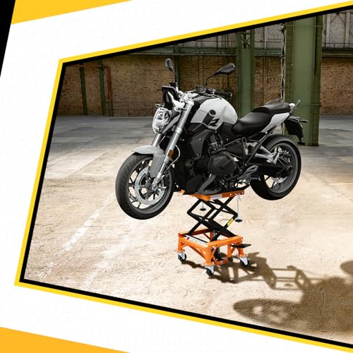 Hydraulic Motorcycle Lift Table, 350 LBS Heavy Duty Scissor Jack Stand with Wide Deck A741344