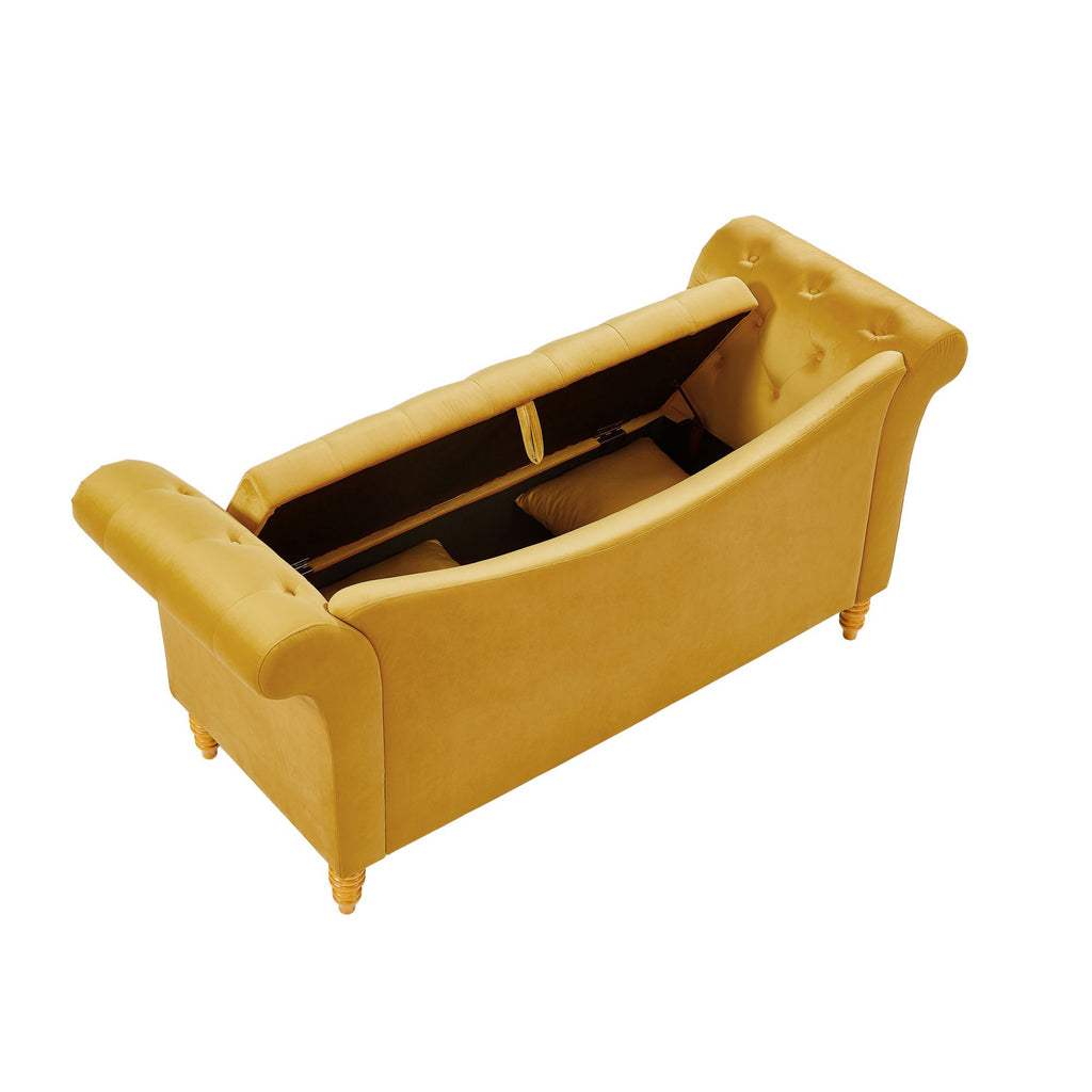 Velvet U Shape Backrest Sofa with Storage J6829