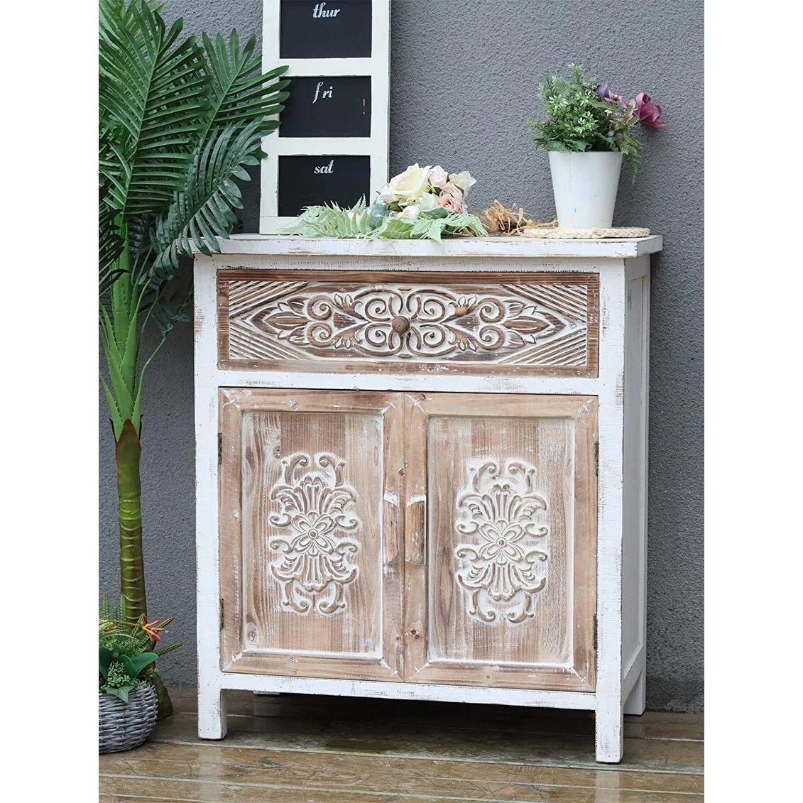 Wood Cabinet with 1 Drawer and 2 Doors P636181