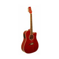 Transparent Red Acoustic Electric Guitar J15546