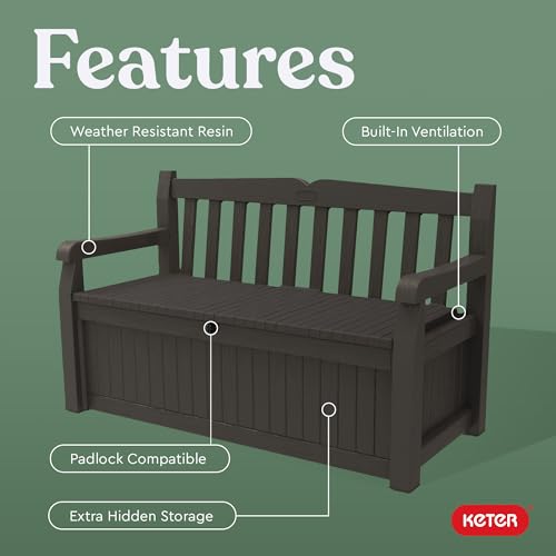 70 Gallon Storage Bench Deck Box Graphite L410