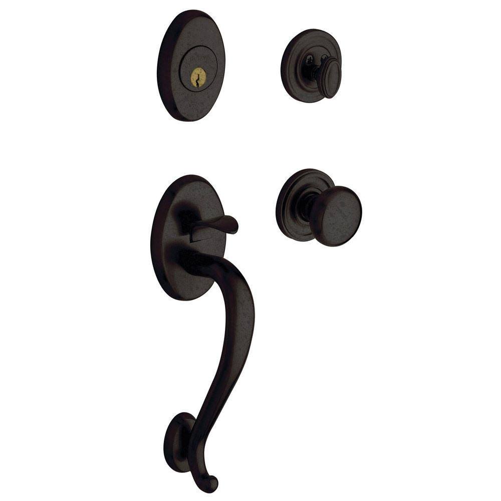 Distressed Oil-Rubbed Bronze Handleset with Classic Knob V759278