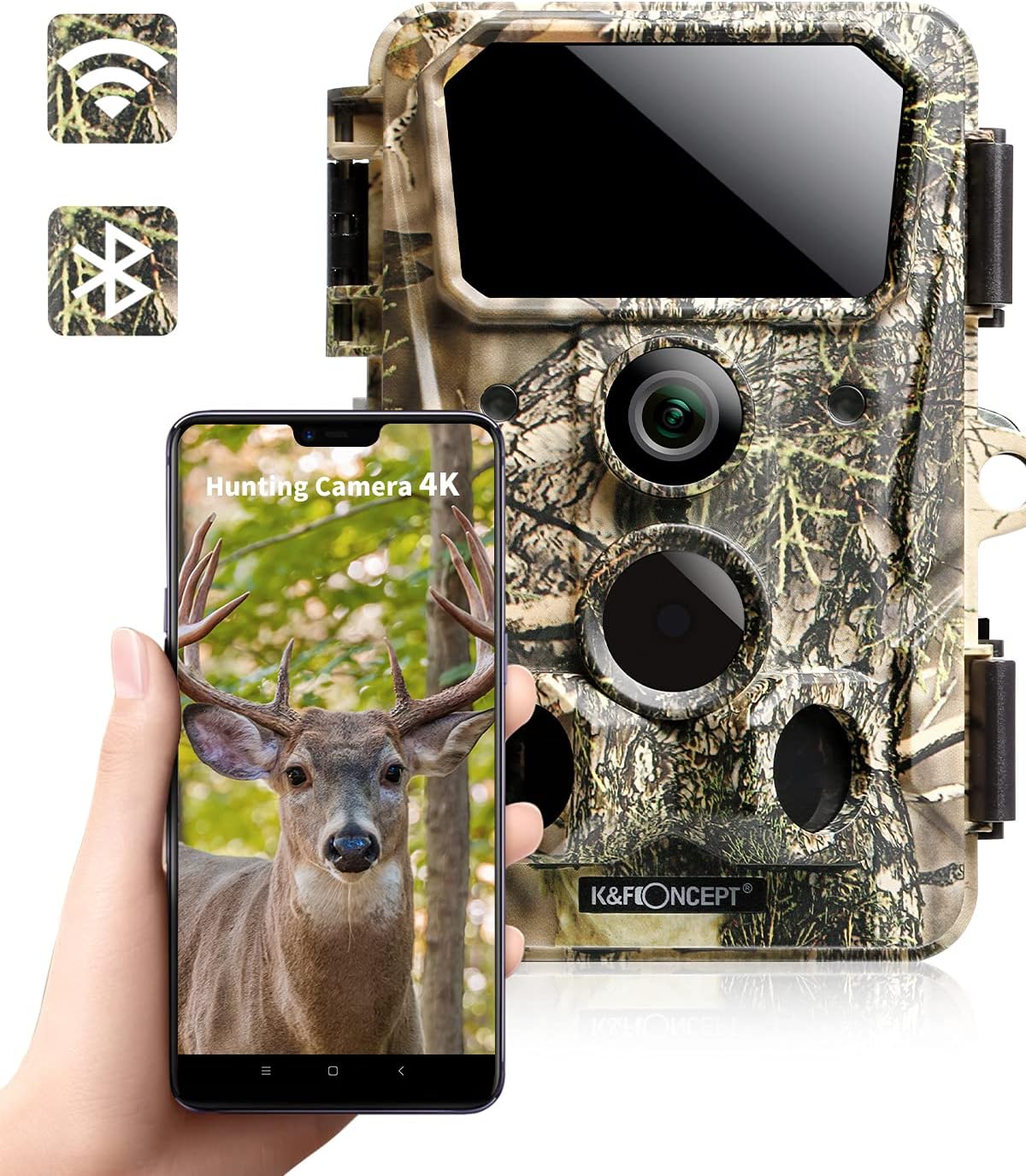 4K 30MP WiFi Bluetooth Trail Game Camera with Night Vision V9812