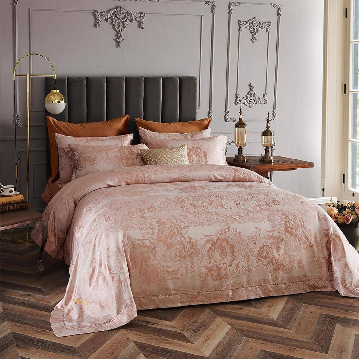 Queen Size 6 Piece Jacquard Bedding Duvet Cover Set H212