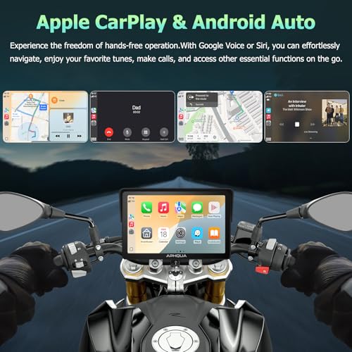 7-Inch Motorcycle GPS Navigation System with Apple CarPlay & Android Auto U6723