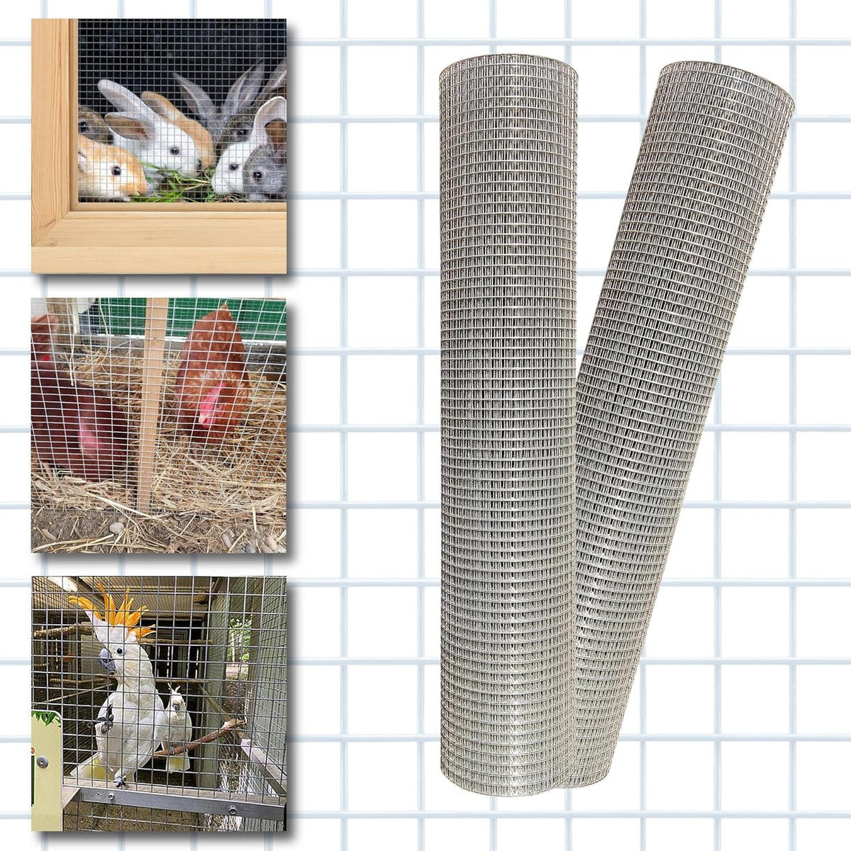 Galvanized Hardware Cloth 24 in x 25 ft 1/2 x 1/2 inch Mesh 20GA W2467