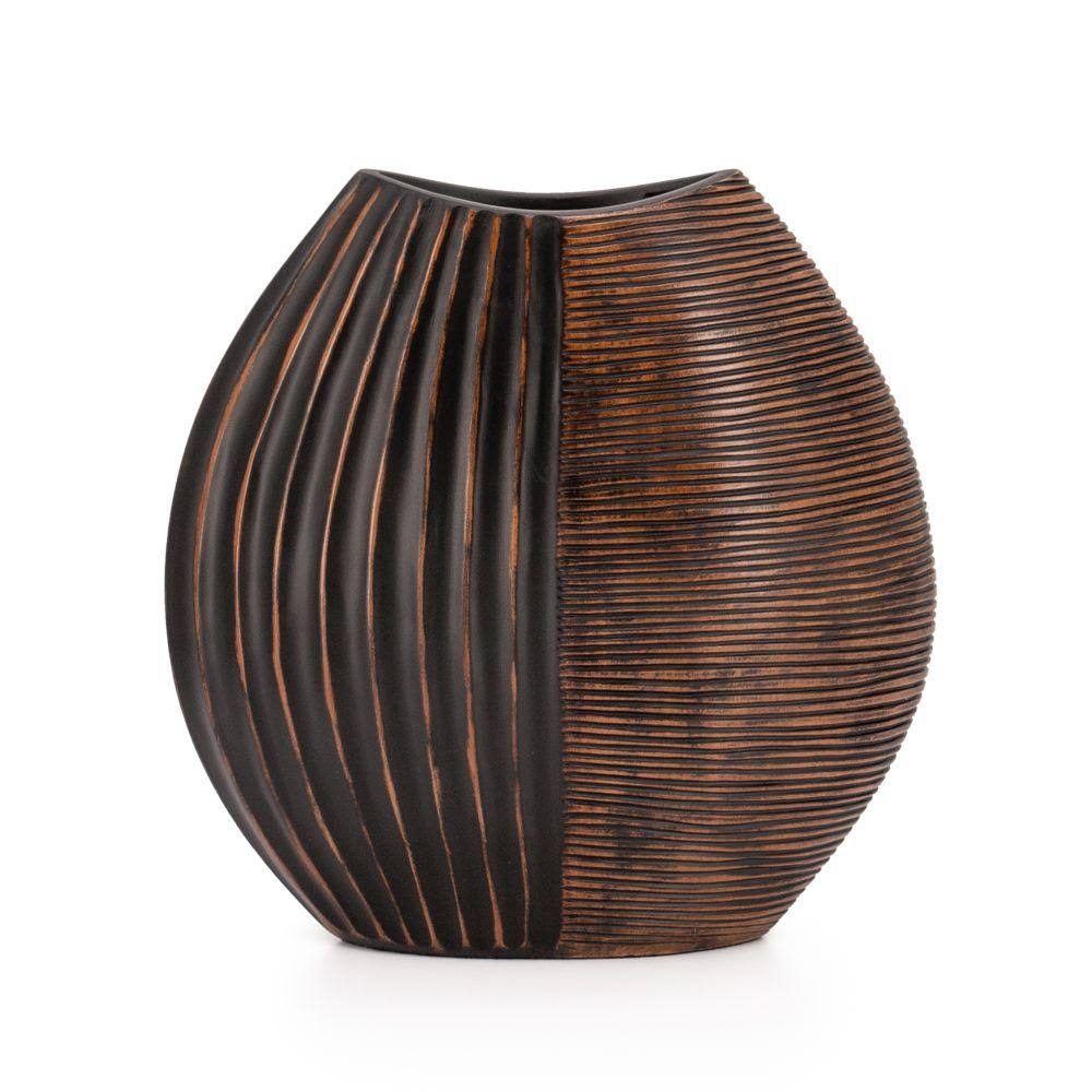 Carved Resin Disc Vase S74485