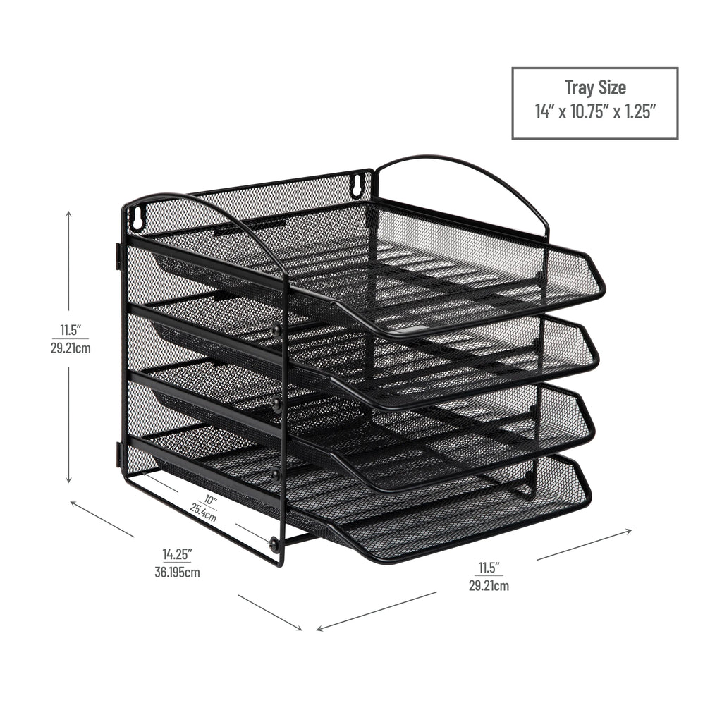Black Metal Mesh Paper Tray F834716