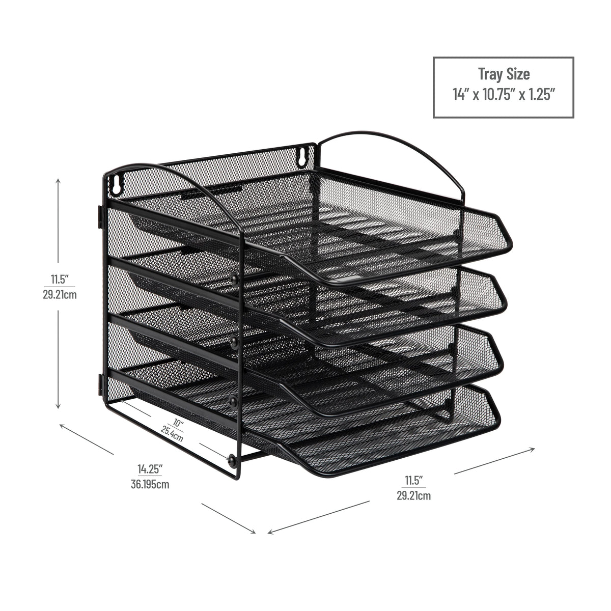 Black Metal Mesh Paper Tray F834716