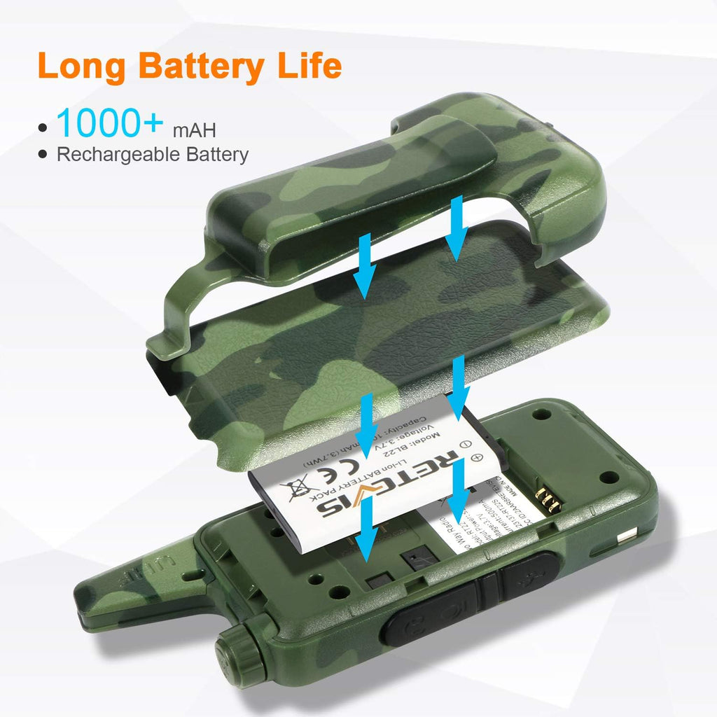 2 Pack Rechargeable Long Range Walkie Talkies N399