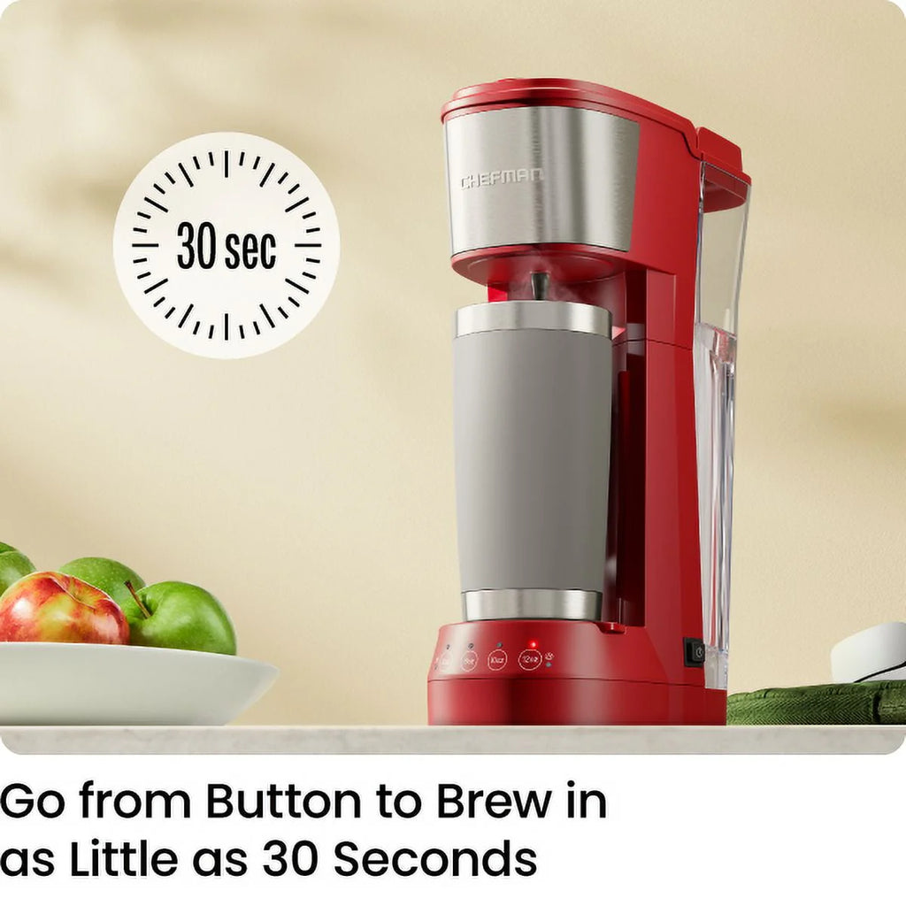 Single Serve Coffee Maker 40oz Water Reservoir Red O753292
