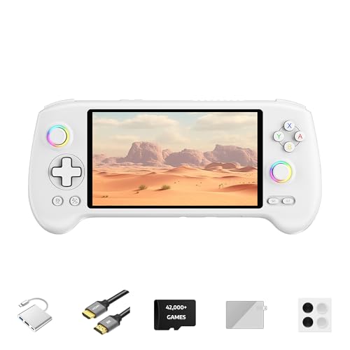 Handheld Retro Gaming Console 5.48” AMOLED Display Android 14 8K TV Output Portable Video Game Console White 512G K803