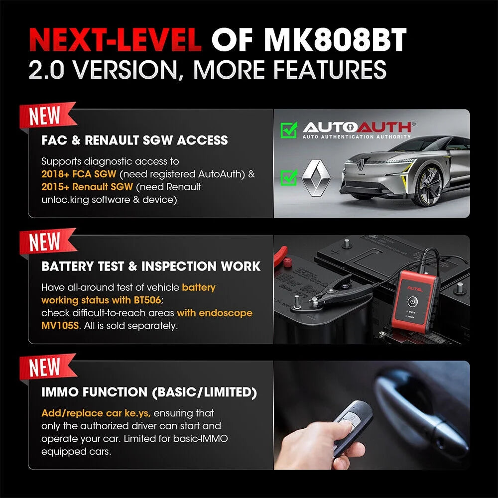 Autel Scanner MaxiCOM MK808K-BT Automotive Diagnostic Scan Tool T428