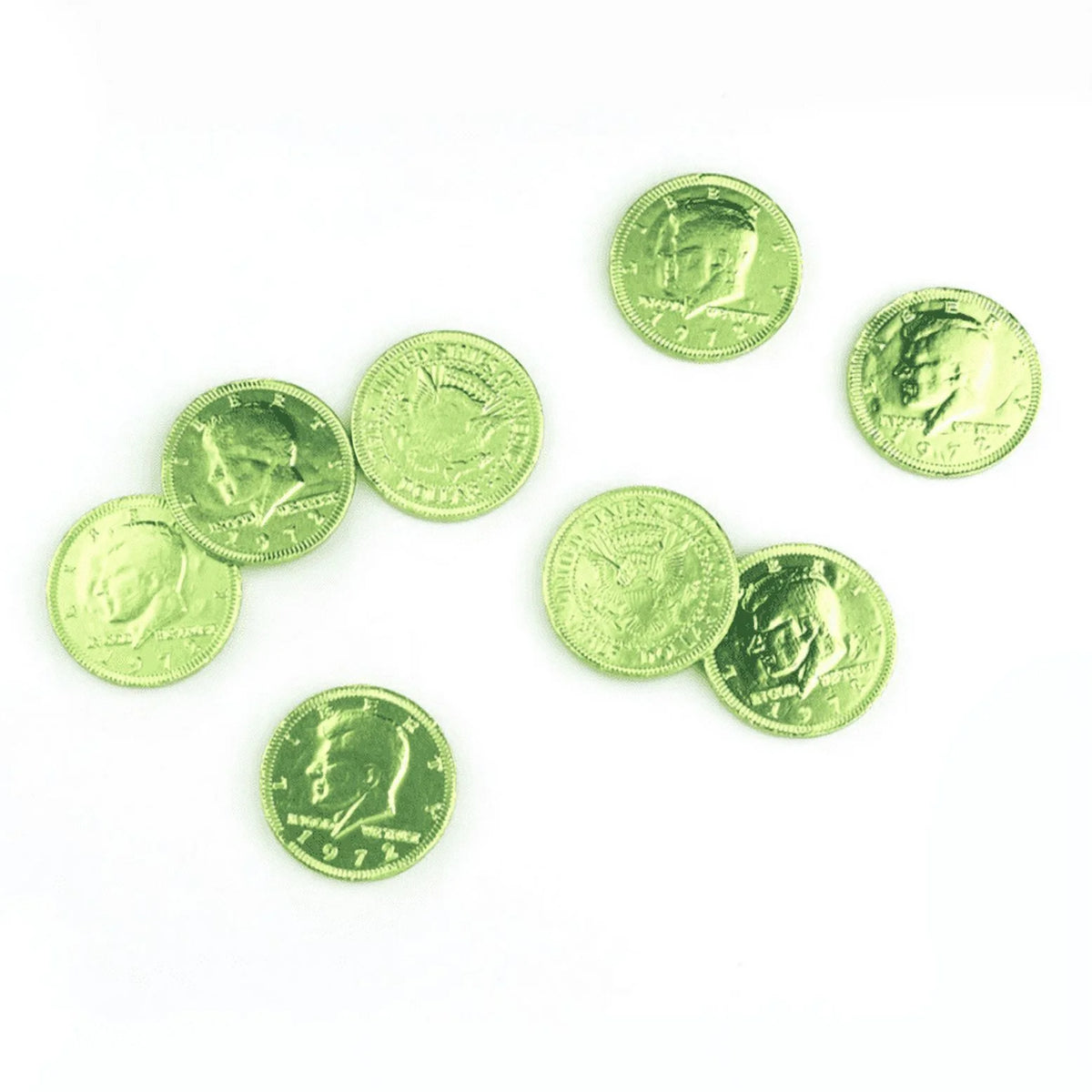Milk Chocolate Coins Light Green Foil 1 lb L234