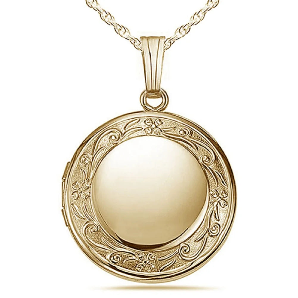 14K Yellow Gold Filled Round Locket Necklace Z864677