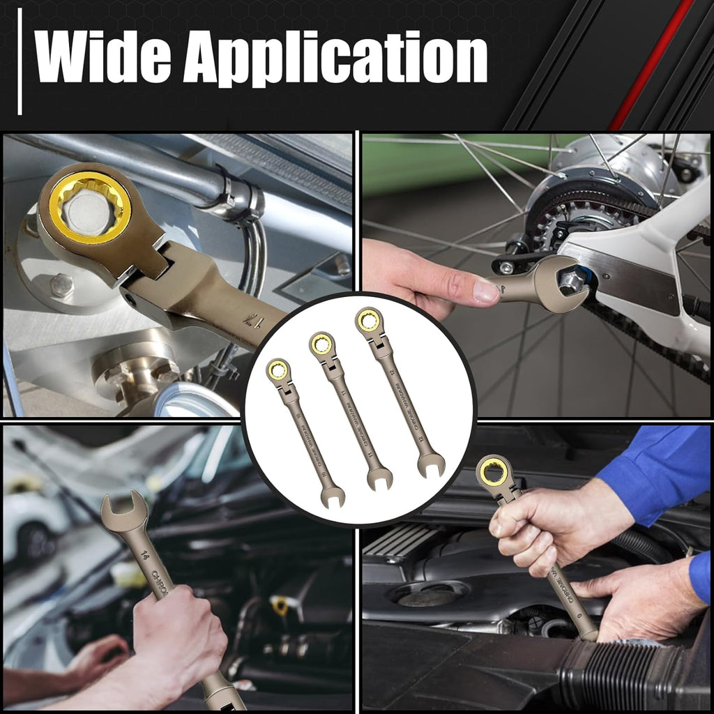 12-Piece 180° Metric Flex-Head Ratcheting Wrench Set W84040