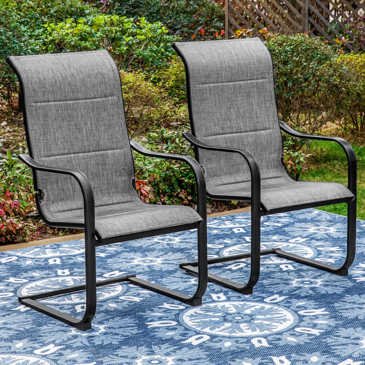 7 Pieces Outdoor Patio Dining Set with 6 Textilene Chairs and Extendable Dining Table Z355