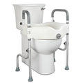 Grey+White 5 Inch Raised Toilet Seat with Handles G424