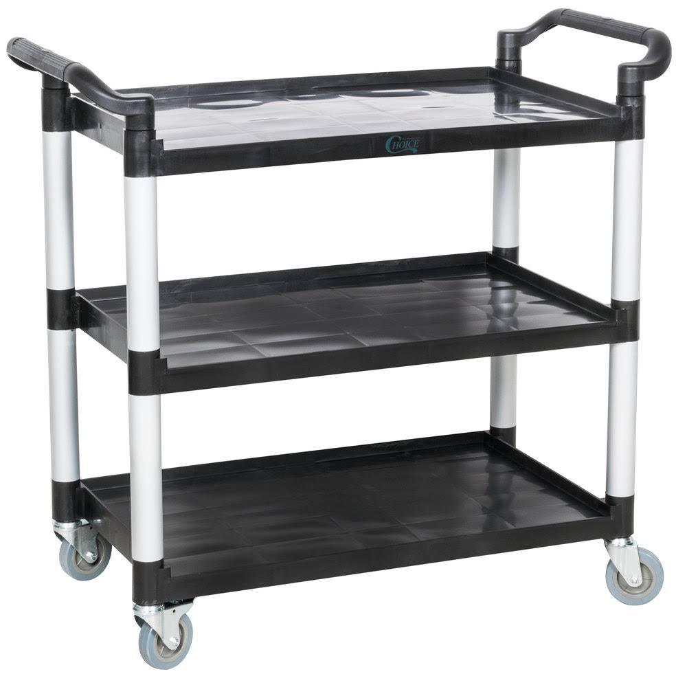 Black Utility Cart with Three Shelves O973