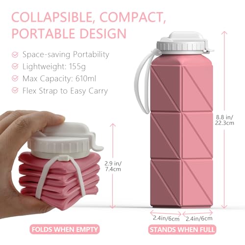 Collapsible Silicone Water Bottle 610ml R860