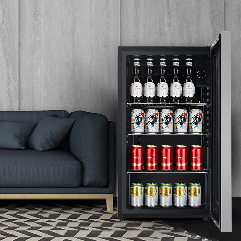 120 Can Beverage Refrigerator Glass Door Stainless Steel N767