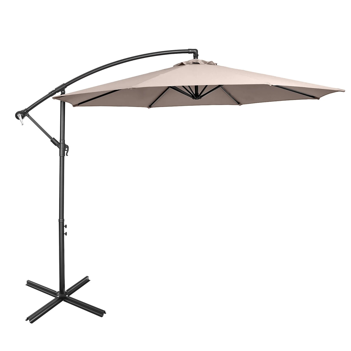 10 FT Patio Offset Umbrella with Cross Base Tilt Navy Blue F79340