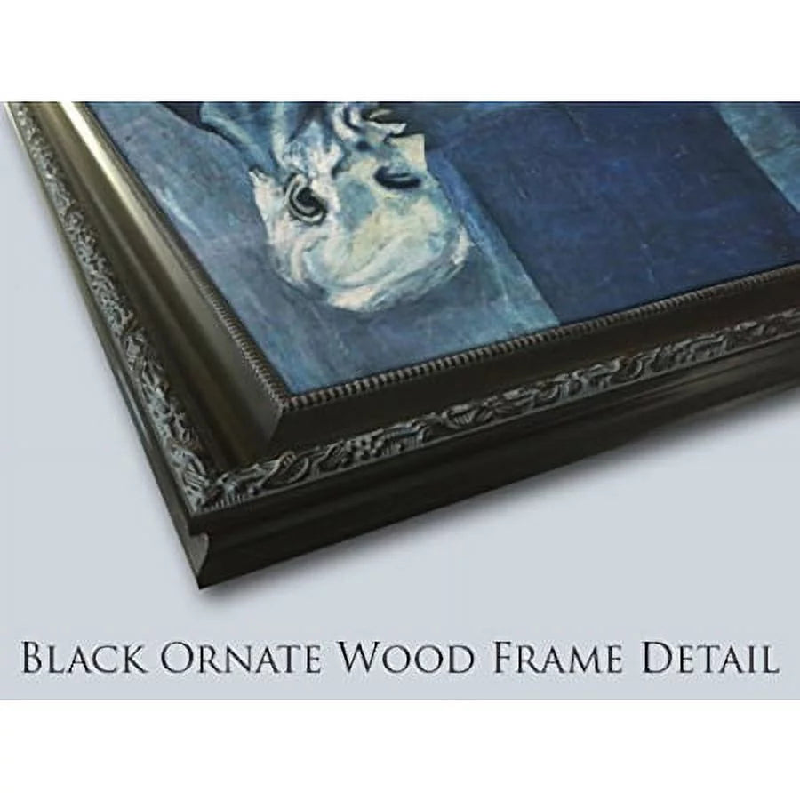 Black Ornate Wood Framed Art Print D884