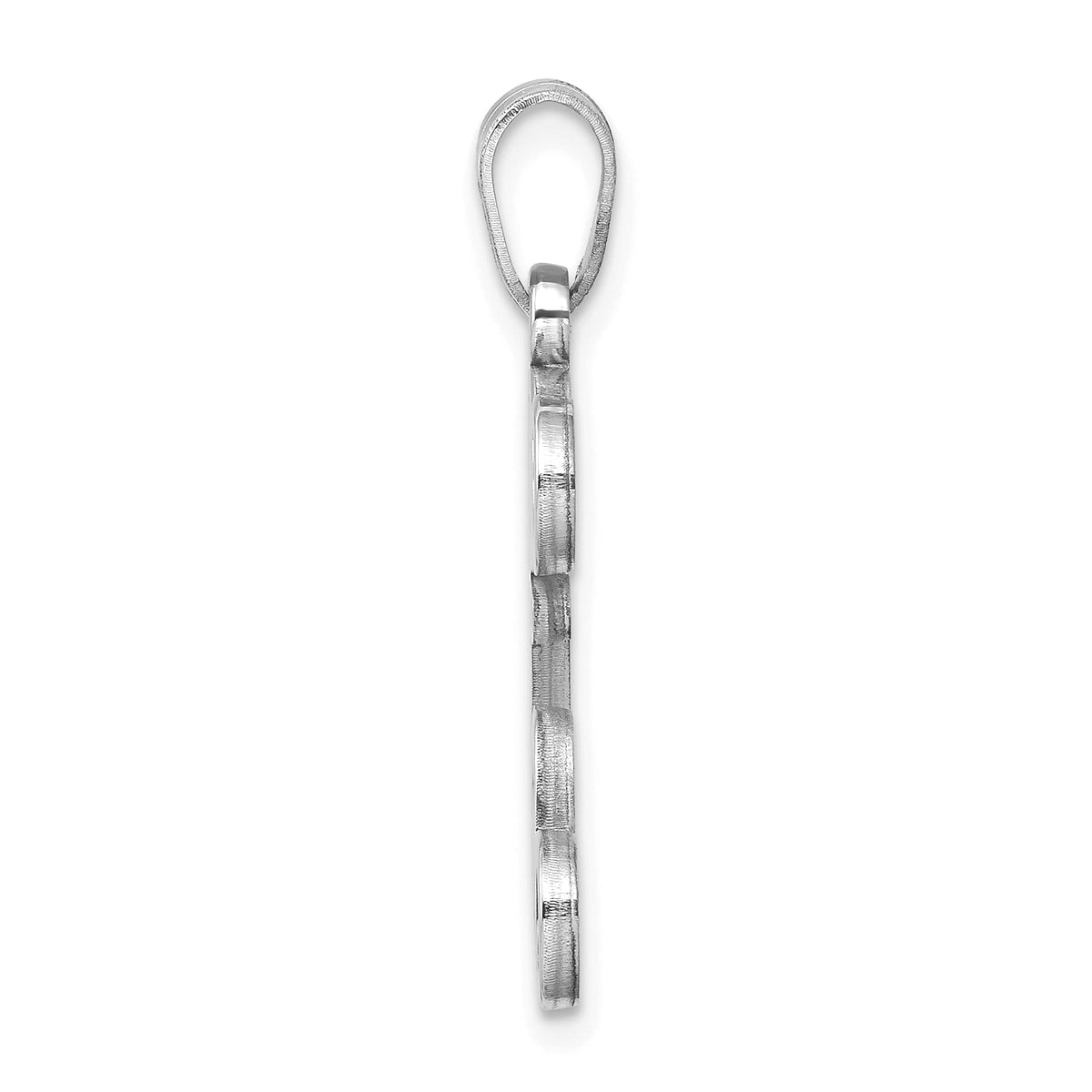 10K White Gold Initial Letter E Pendant Q668