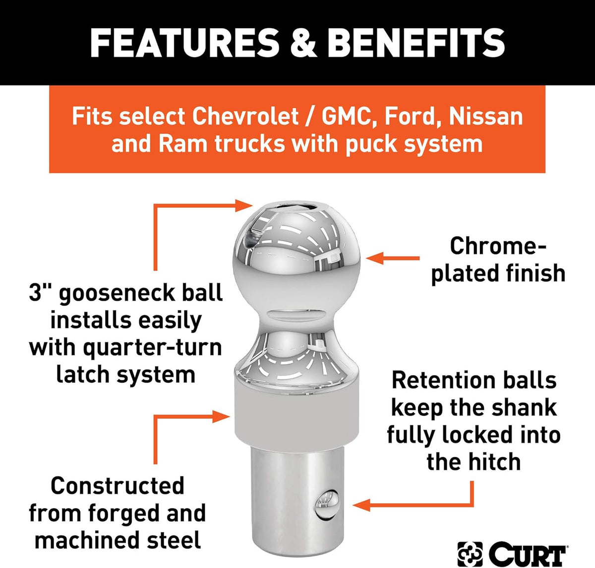 30K Factory Style 3-Inch Gooseneck Ball Q4469