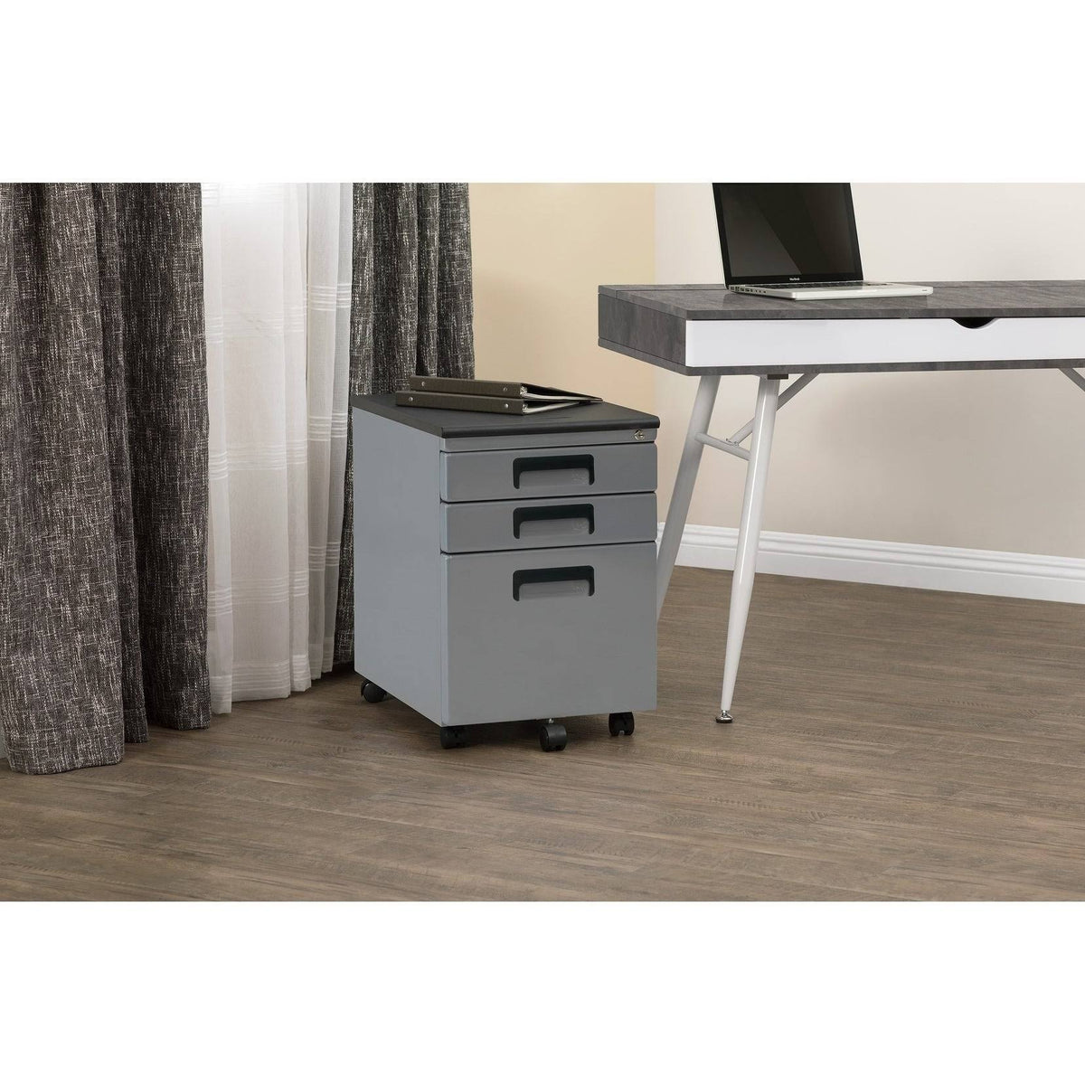 3 Drawer Metal Rolling File Cabinet with Locking Drawers M59868