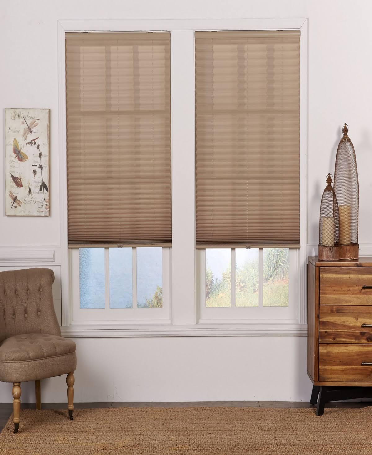 Cordless Light Filtering Pleated Shade, 48x64 - Camel X133915