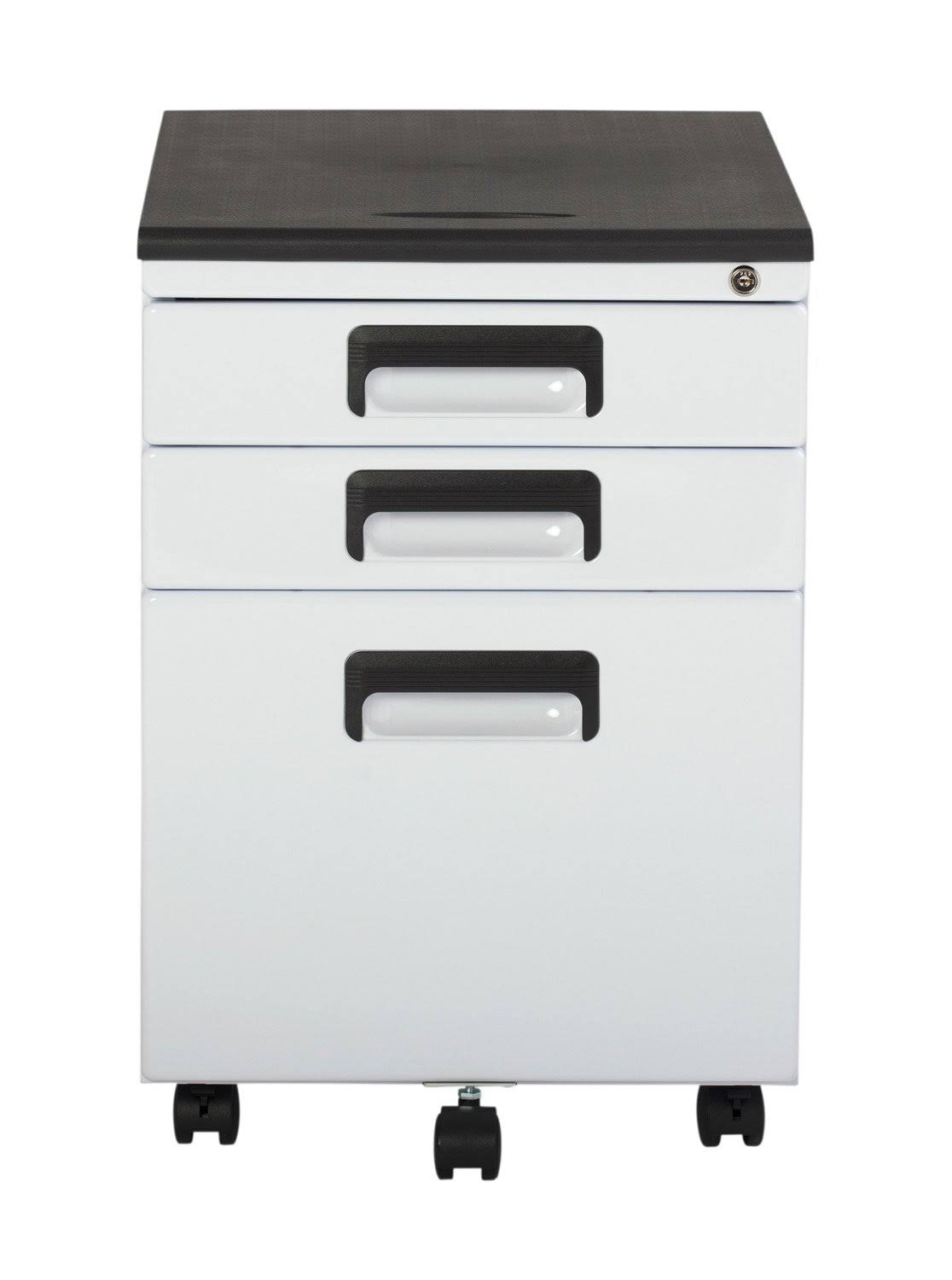 3 Drawer Metal Rolling File Cabinet with Locking Drawers M59868