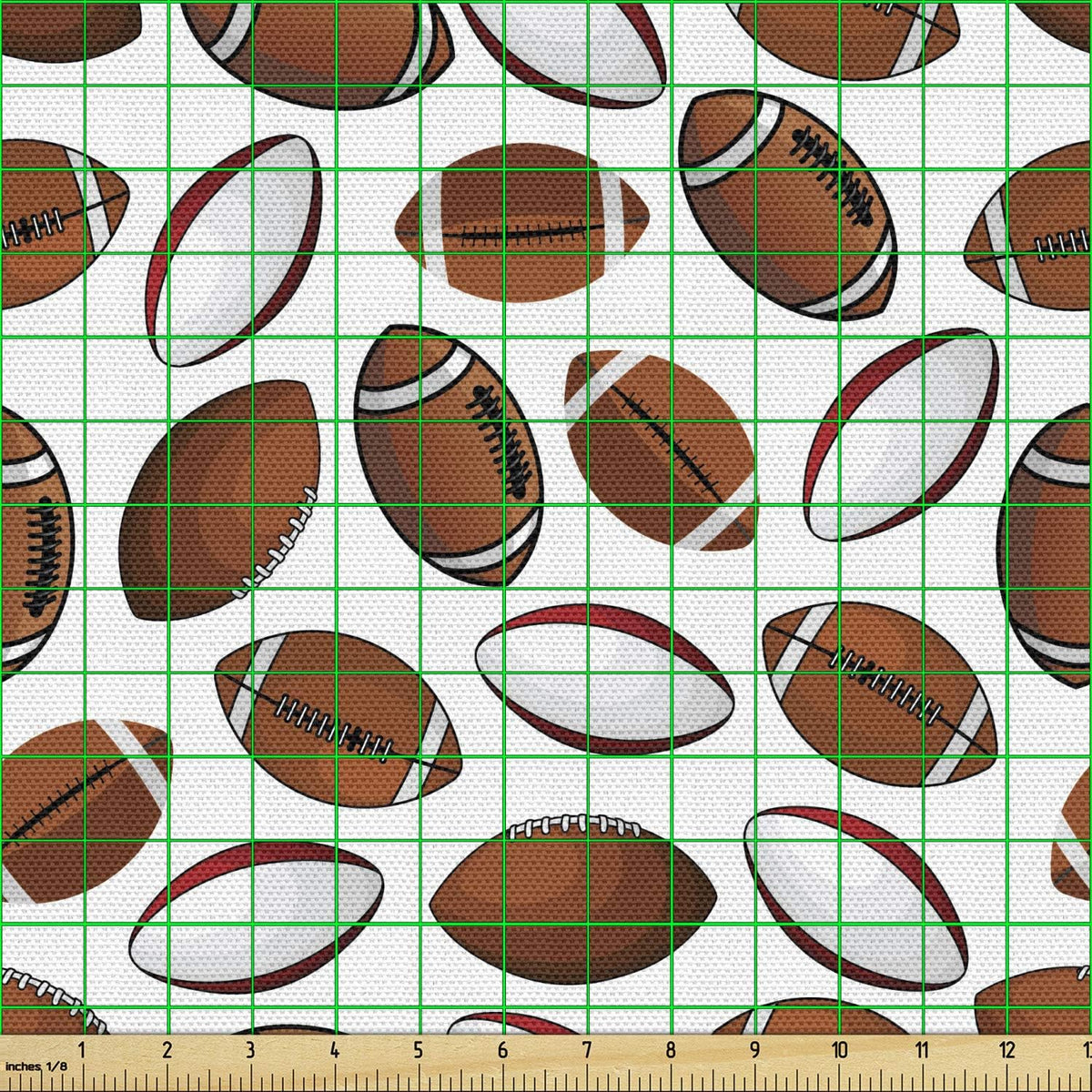 American Football Fabric by The Yard, 1 Yard, Caramel Ruby White H664