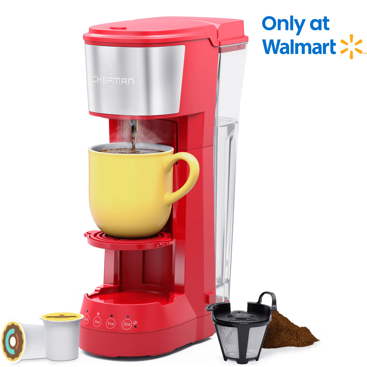 Single Serve Coffee Maker 40oz Water Reservoir Red O753292