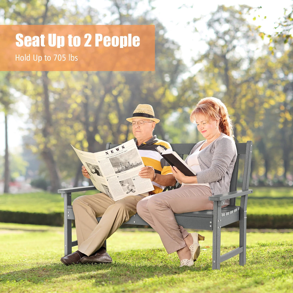 All-Weather HDPE 2-Person Outdoor Bench K907734