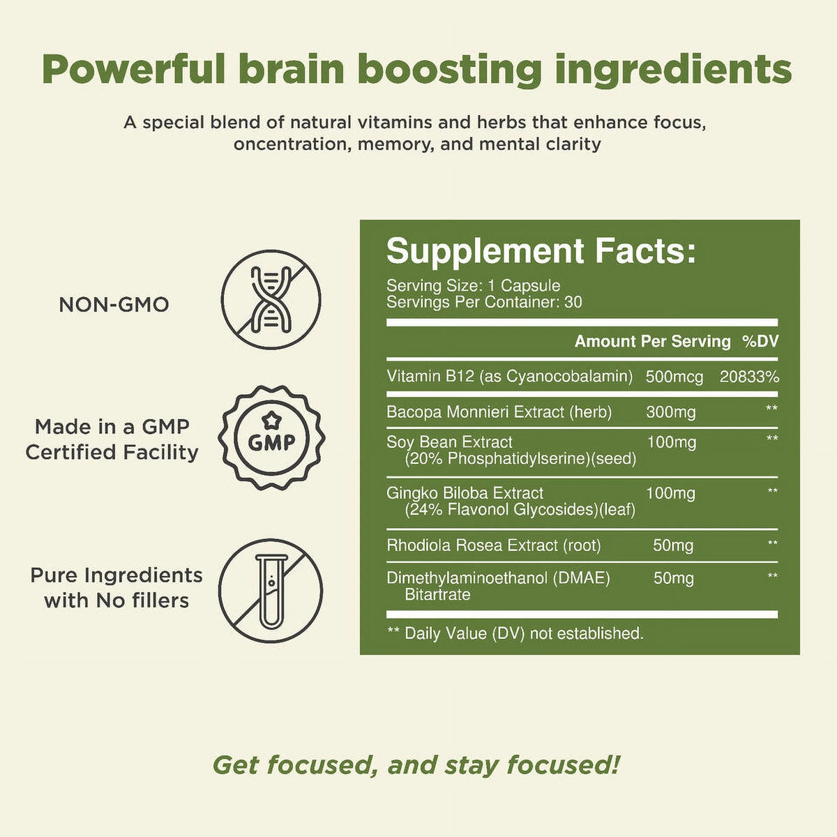 Memory Supplement 30 Capsules J3012