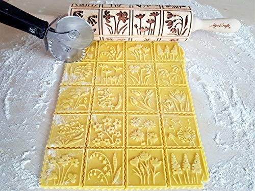 Embossing Rolling Pin with 16 Different Flowers H91816