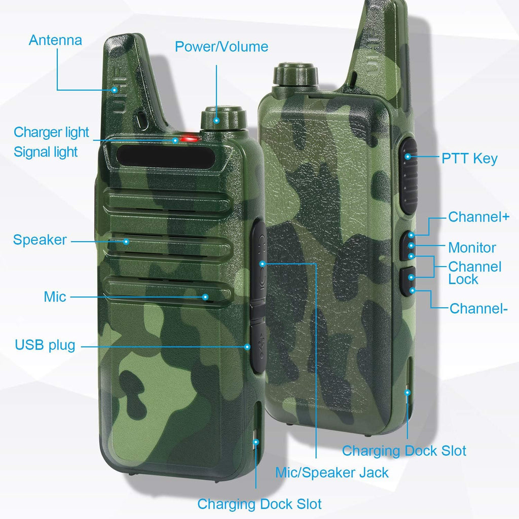 2 Pack Rechargeable Long Range Walkie Talkies N399