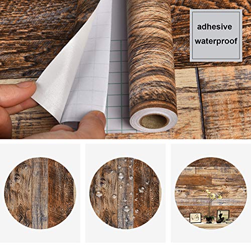 Brown Wood Peel and Stick Wallpaper N6740