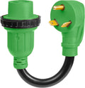 30 Amp Locking RV Adapter Electrical Power Cord, 12 Inch 10/3 STW L5-30P to TT-30R, Yellow and Black Pack of 2 E186