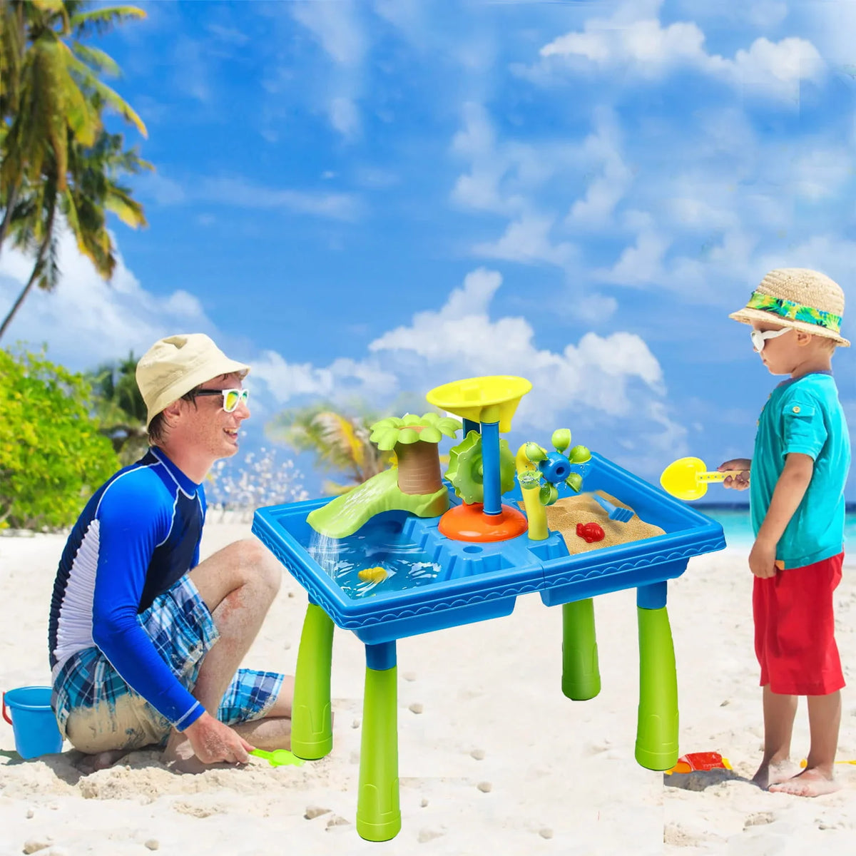 Water Tables for Toddlers Outdoor Sand Toys 38Pcs Set D580