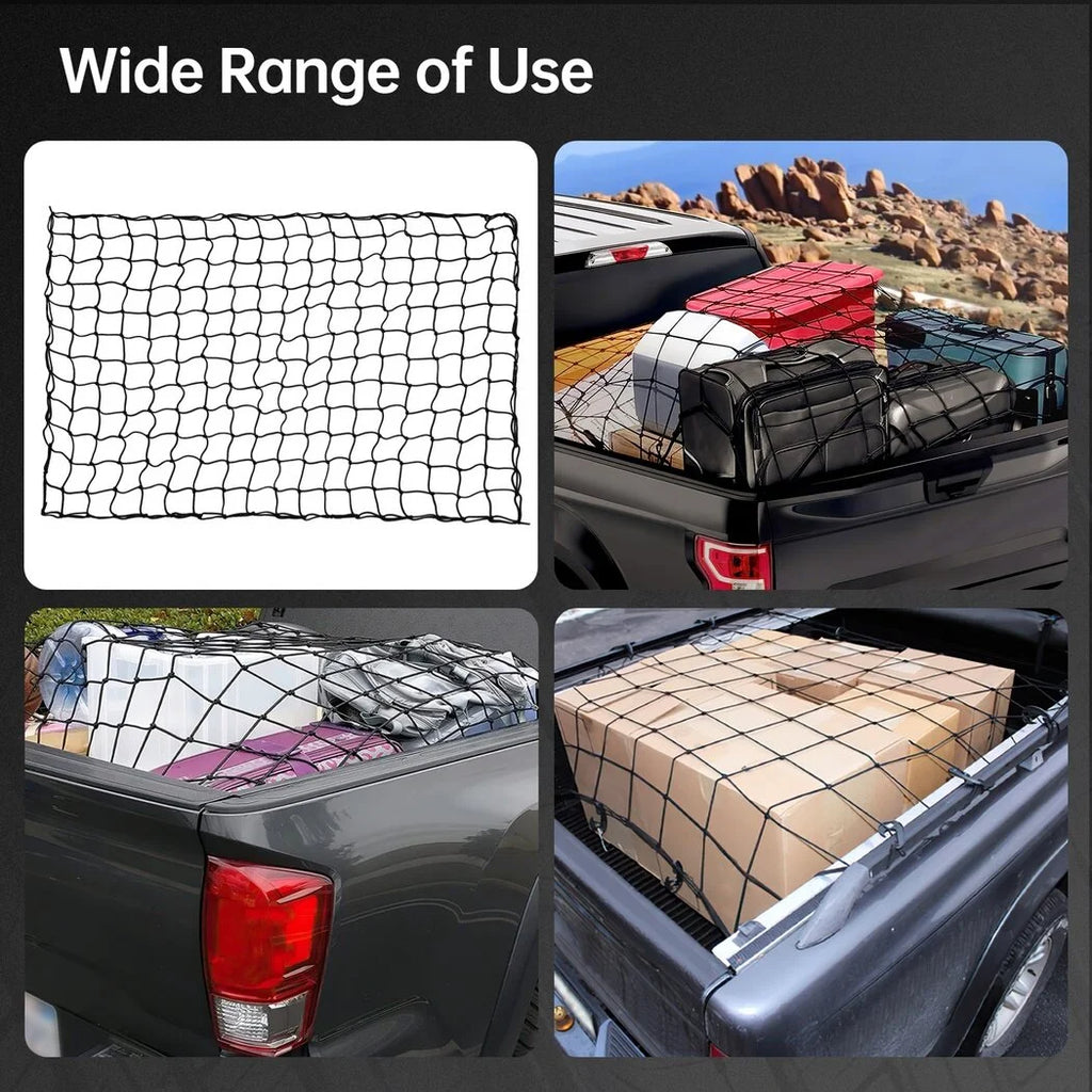 Stretchable Cargo Net with 12 Carabiners, 4 x 6 Ft Stretches to 12 x 18 Ft W53796