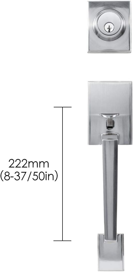 Satin Nickel Entry Handleset with Deadbolt and Lever Handle, Pack of 2 B22156
