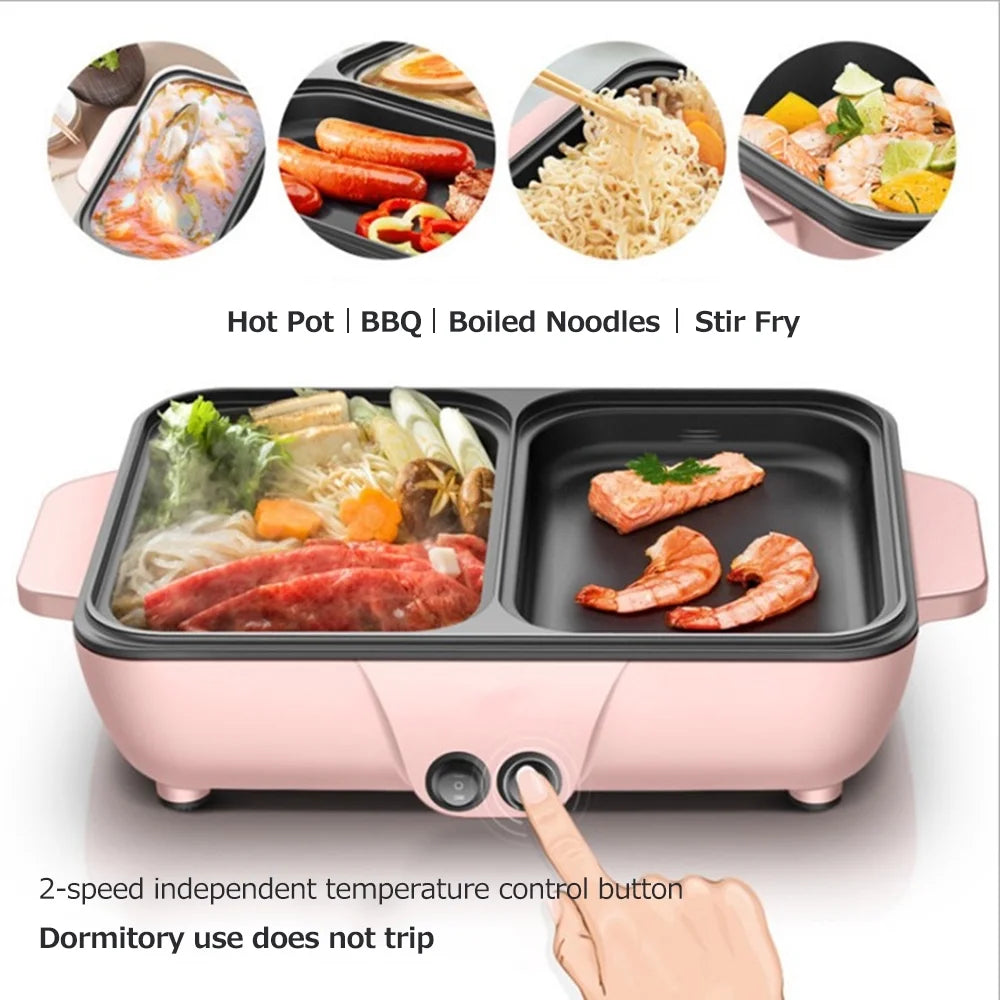 2L Electric Grill Pan Barbecue One Pot 1200W U45355