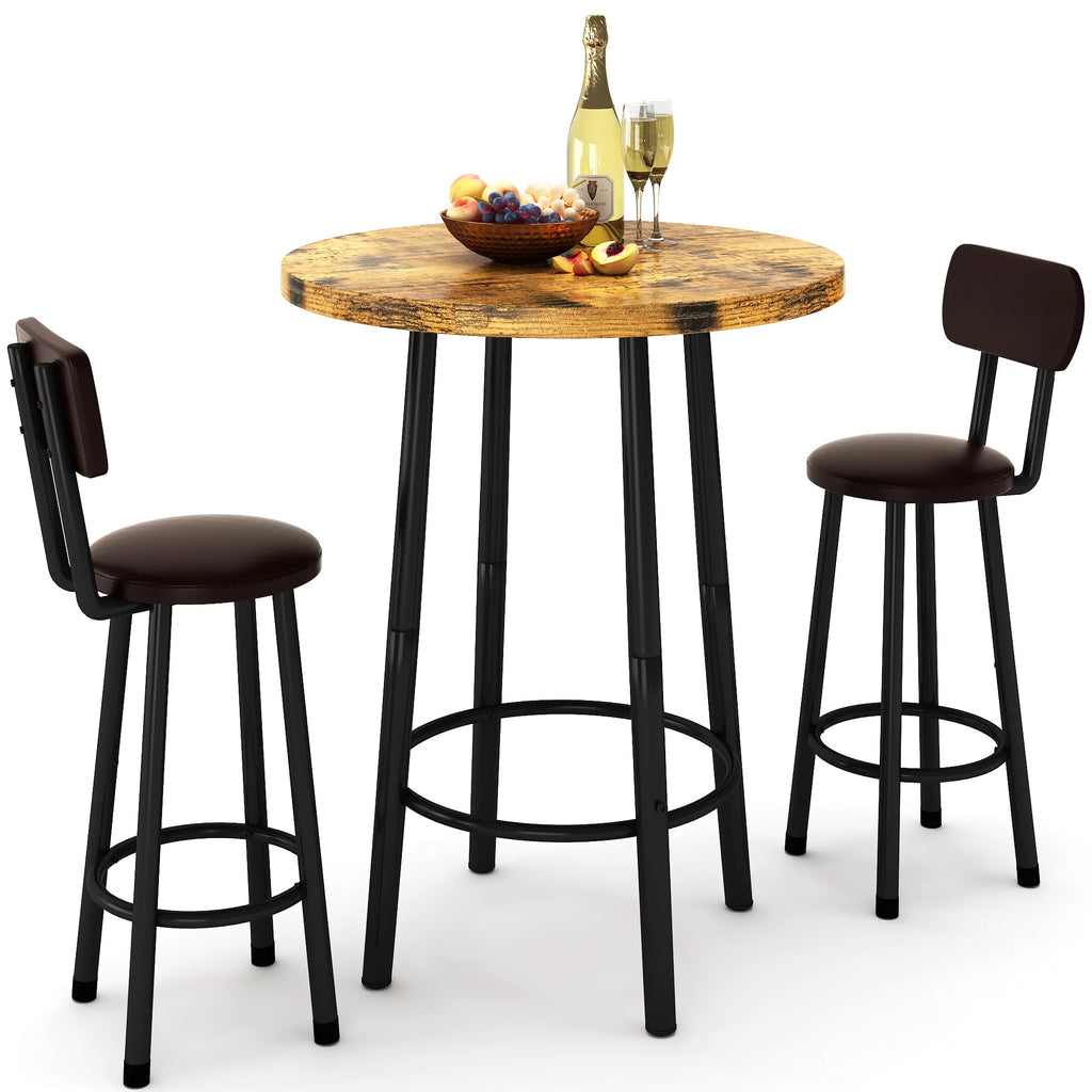 3 Pieces Faux Marble Top Dining Set D848