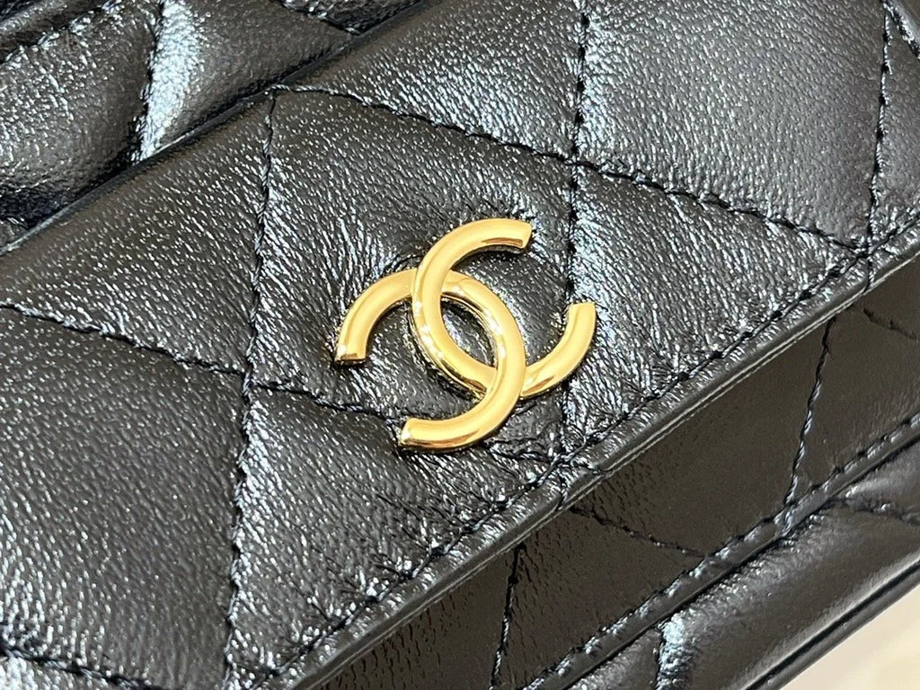 Black Vanity Bag With Strap K5020